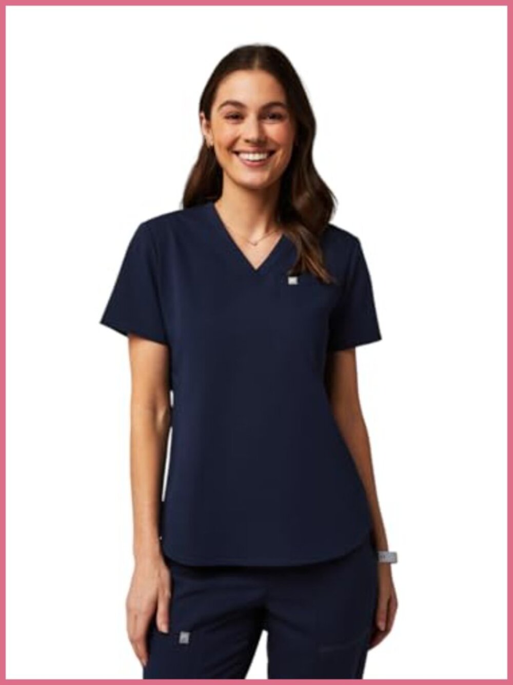 Fabletics Women's Scrub Top MotionTech Wrinkle-Resist V-Neck Medical